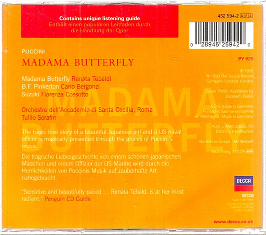 MCD- CD PUCCINI MADAMA BUTTERFLY TEBALDI BERGONZI COSSOTTO DECCA 2 CD - ZCD8