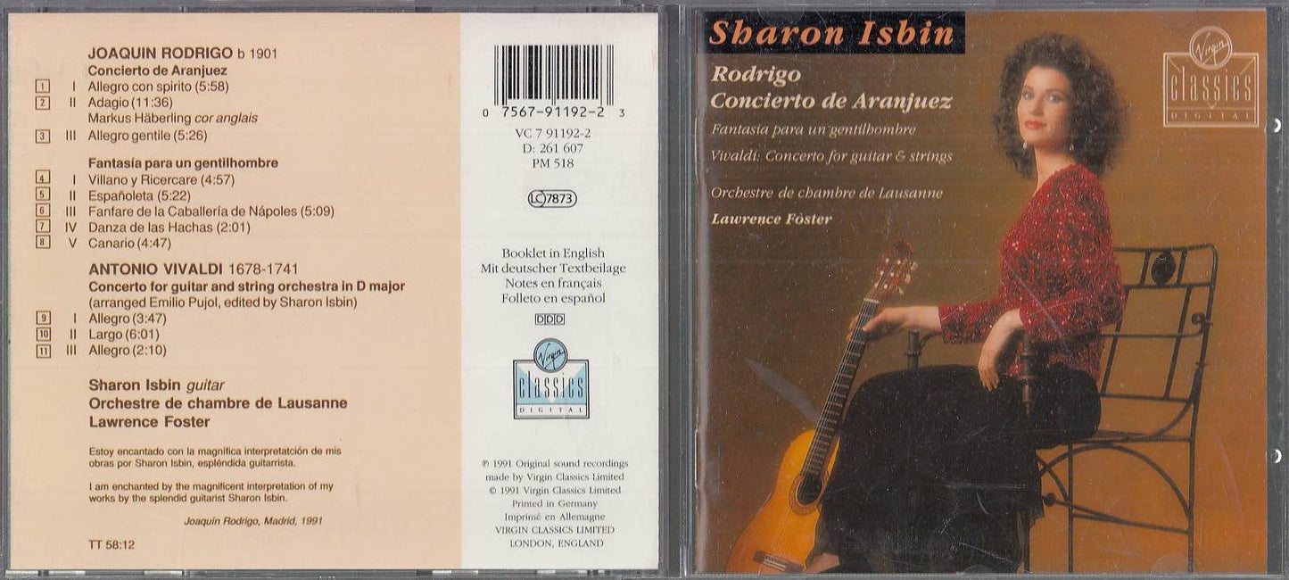 MCD- CD RODRIGO - CONCIERTO DE ARANJUEZ - SHARON ISBIN - LAUSANNE-- 1991-- ZCD1