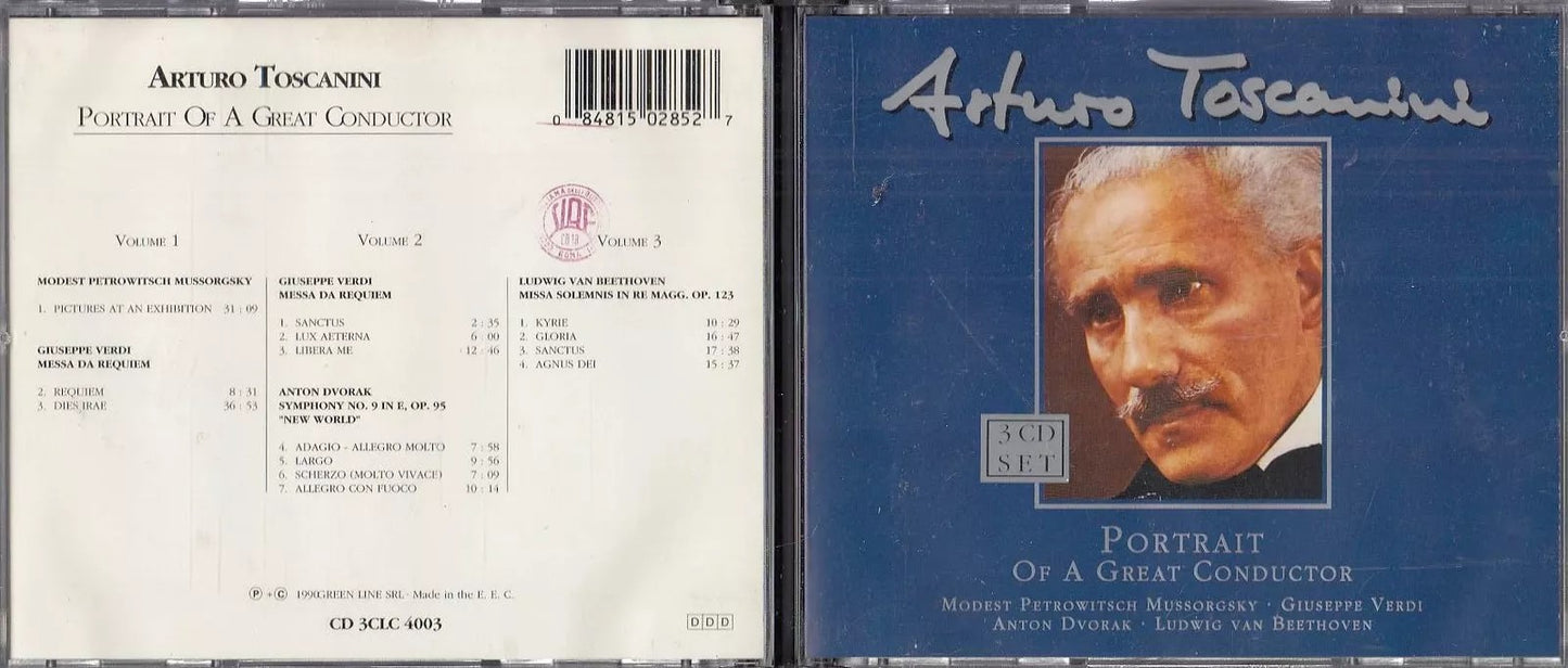 MCD- CD VERDI DVORAK NUOVO MONDO REQUIEM TOSCANINI GREEN LINE 3 CD - ZCD8