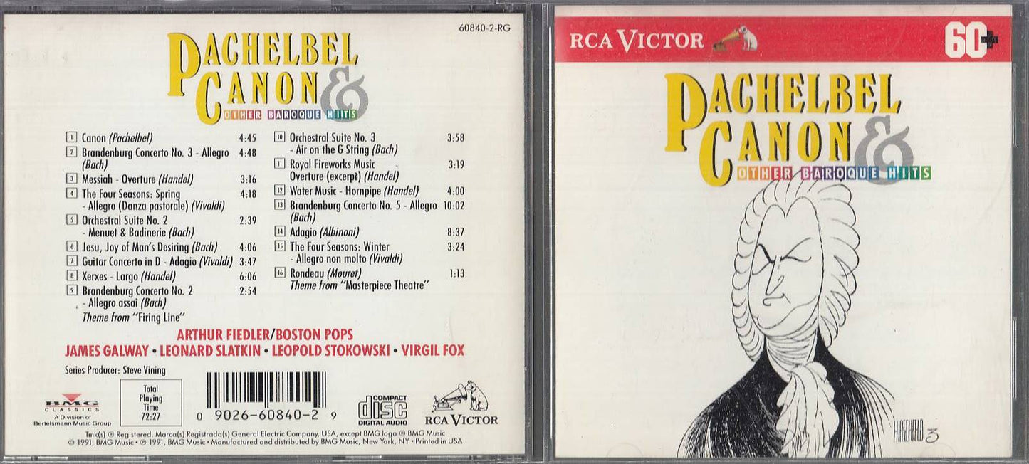 MCD- CD PACHELBEL CANON OTHER BAROQUE HITS -- FIELDER- BOSTON POPS-- 1991-- ZCD1