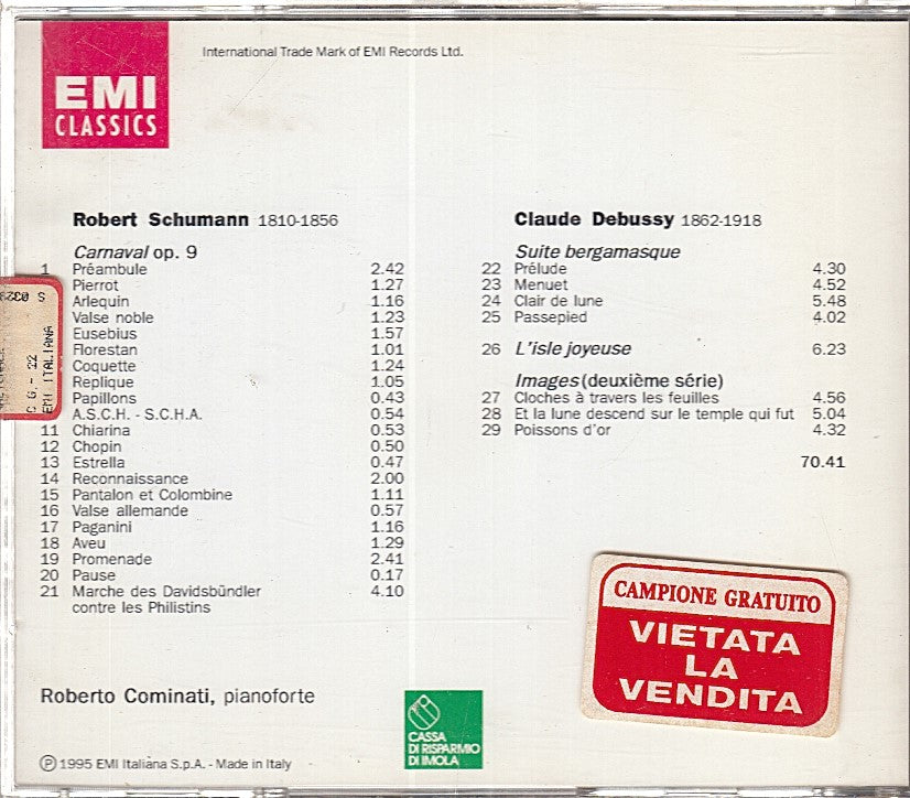 MCD- CD SCHUMANN DEBUSSY ROBERTO COMINATI EMI - ZCD18