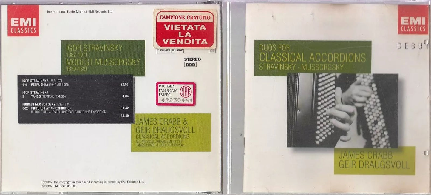 MCD- CD STRAVINSKY MUSSORGSKY DUO ACCORDIONS FISARMONICA EMI - ZCD14