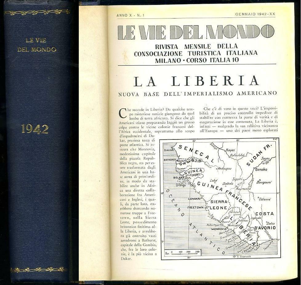 LV- LE VIE DEL MONDO CONTIENE 12 FASCICOLI - BONARDI - TCI --- 1942 - C - YFS207