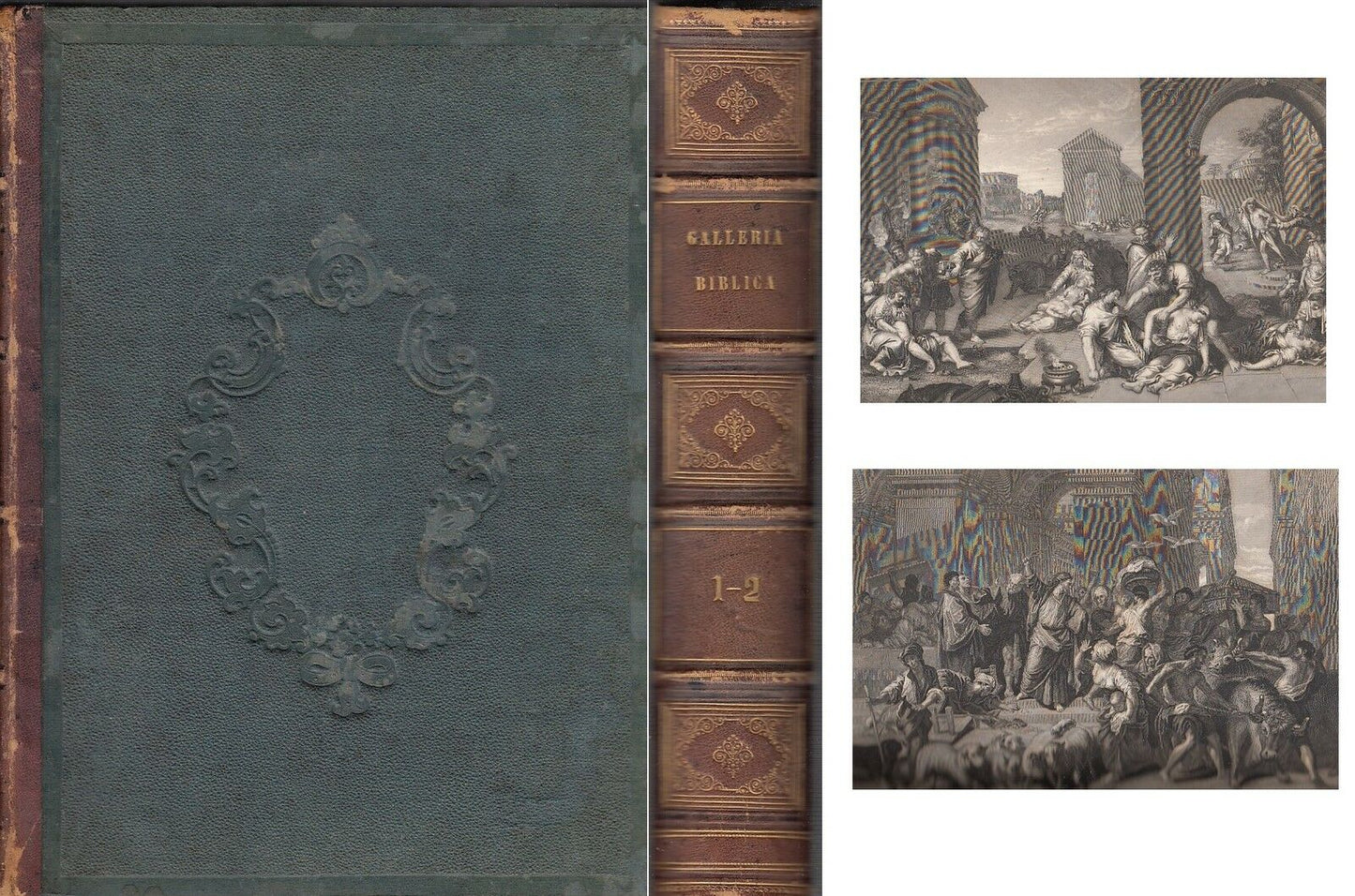 LD- GALLERIA BIBLICA RACCOLTA DUE VOLUMI COMPLETA -- FONTANA--- 1842 - C- YDS235
