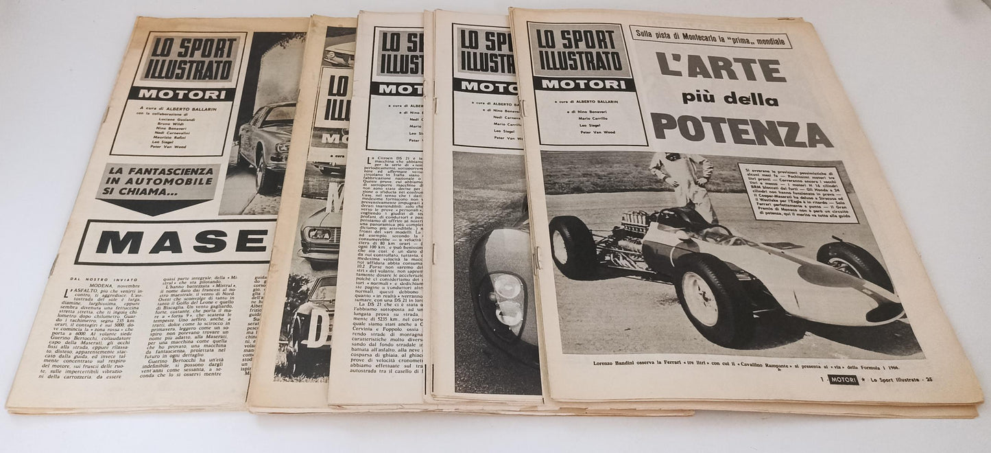 LR- RIVISTA BLOCCO LO SPORT ILLUSTRATO MOTORI 34 PEZZI --- 1966 - S- YDS297