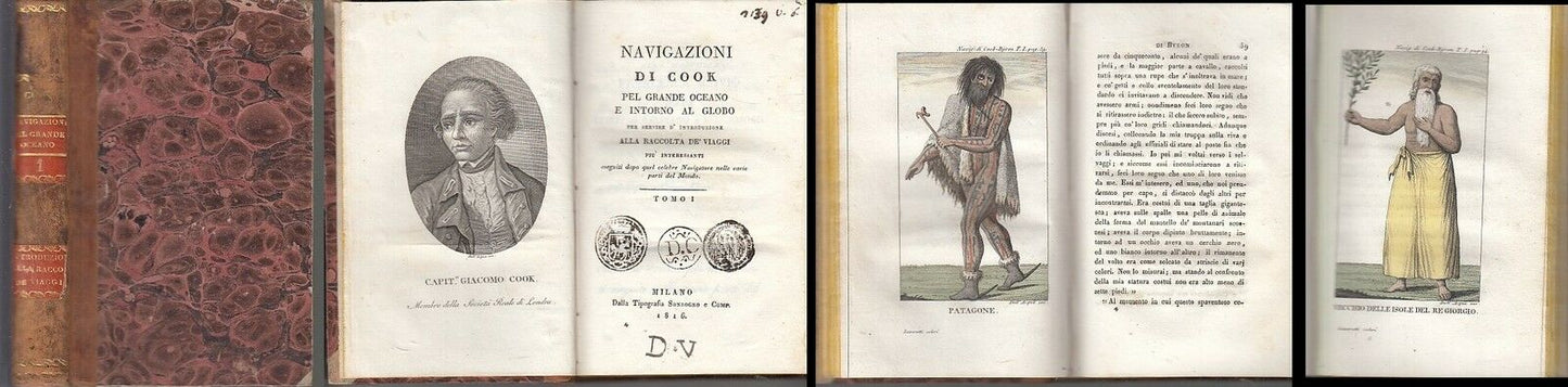 LS- NAVIGAZIONI DI COOK TOMO I OCEANO GLOBO -- SONZOGNO --- 1816 - C - YFS378