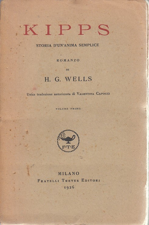 LN- KRIPPS VOLUME PRIMO - WELLS CAPOCCI - F.LLI TREVES --- 1926 - B - YDS206