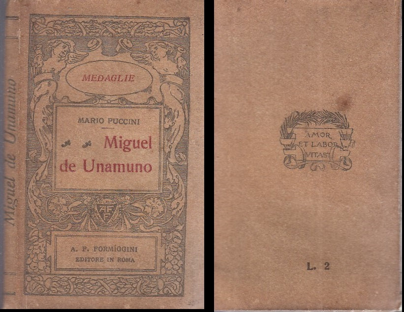 LH- MIGUEL DE UNAMUNO - MARIO PUCCINI - FORMIGGINI - MEDAGLIE -- 1924- B- ZDS636