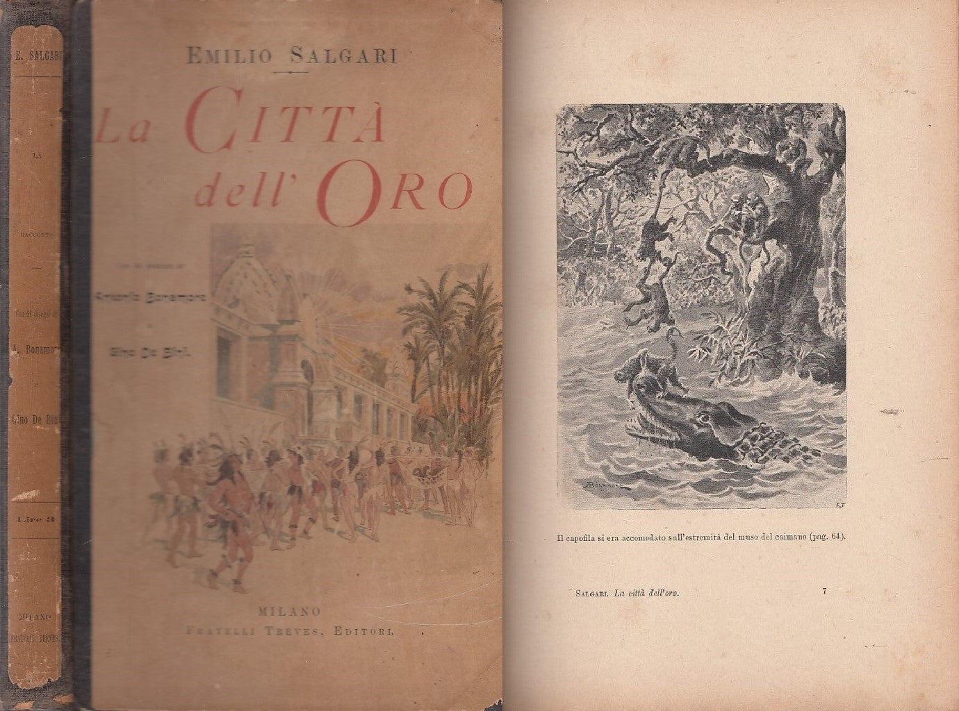 LN- LA CITTA' DELL'ORO RARO- SALGARI BONAMORE DE BINI- TREVES--- 1898- C- XDS8