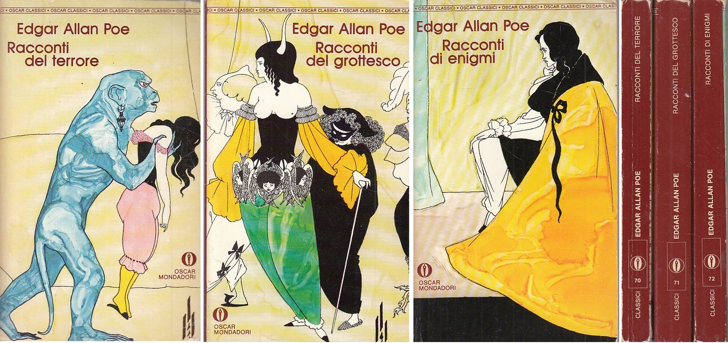 LN- RACCONTI TERRORE GROTTESCO ENIGMI 3 VOL.- POE- MONDADORI--- 1991- B - YDS185