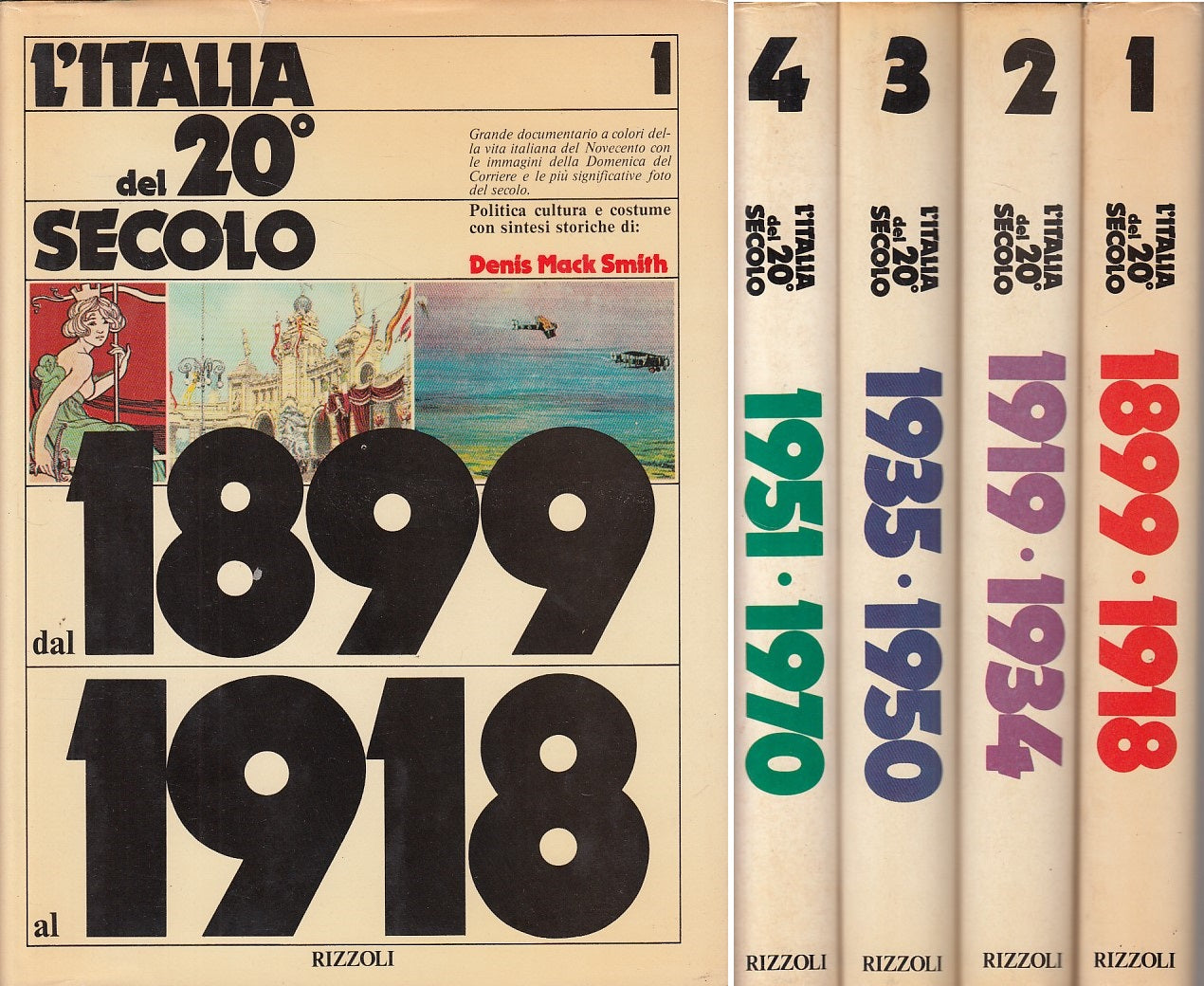 LZ- L'ITALIA DEL 20° SECOLO 4 VOL. - SMITH - RIZZOLI --- 1977 - CS - ZDS634