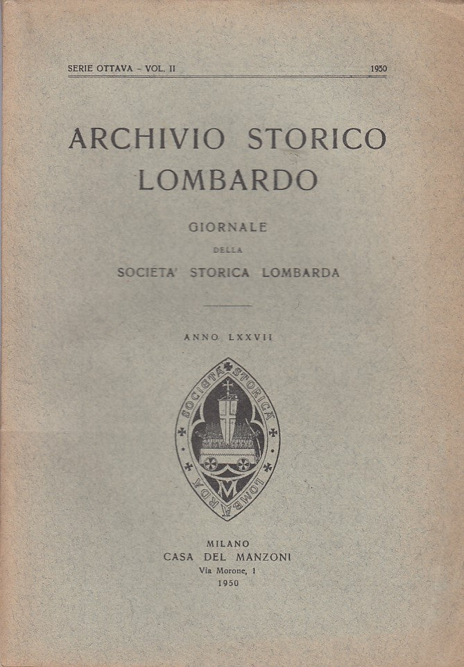 LS- ARCHIVIO STORICO LOMBARDO 1950 -- MILANO --- 1950 - B - YDS470