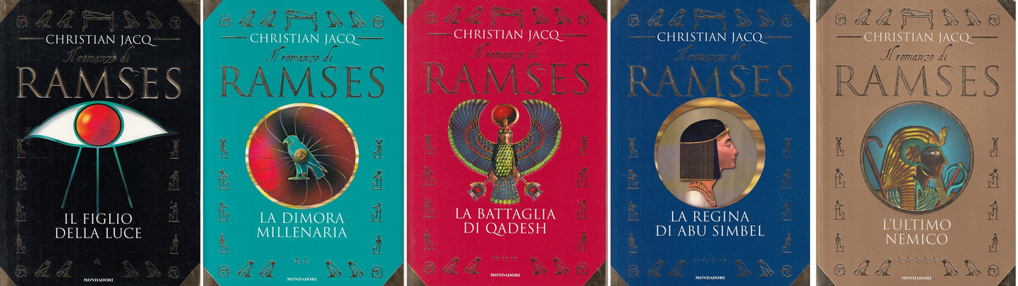 LN- IL ROMANZO DI RAMSES 5 VOLUMI- CHRISTIAN JACQ- MONDADORI--- 1997 - B - YDS93