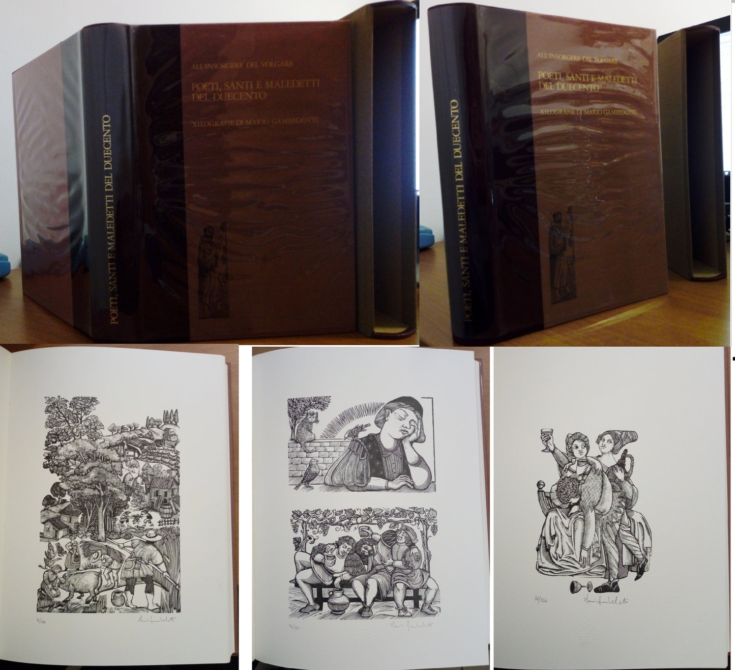 LT- POETI SANTI E MALEDETTI DEL DUECENTO XILOGRAFIE -- DEL PAVONE--- 1984- C