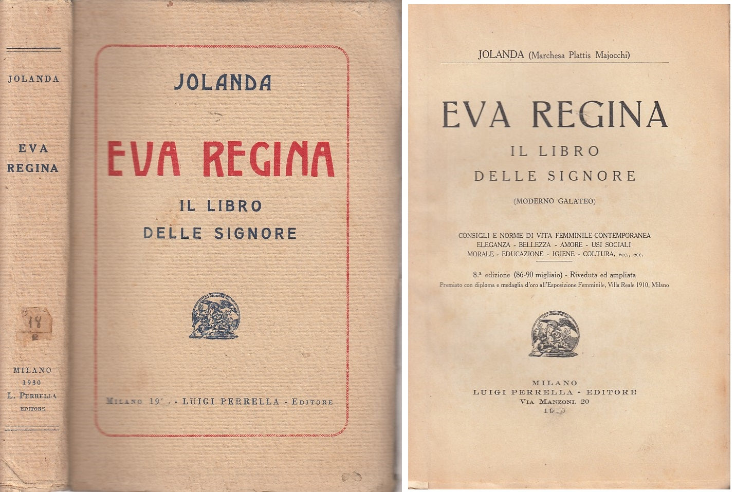 LN- EVA REGINA LIBRO DELLE SIGNORE - JOLANDA - PERRELLA --- 1921 - B - ZDS422