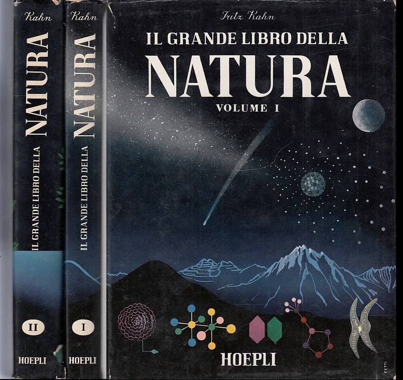 LZ- IL GRANDE LIBRO DELLA NATURA 2 VOLUMI - KAHN - HOEPLI --- 1955 - CS - YDS544