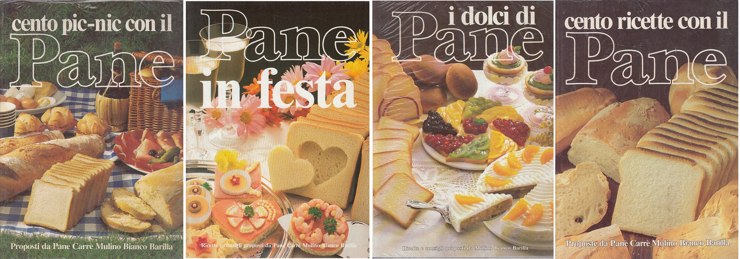 LK- CENTO RICETTE CON IL PANE 4 VOL.-- MULINO BIANCO BARILLA--- 1968- B - YFS626