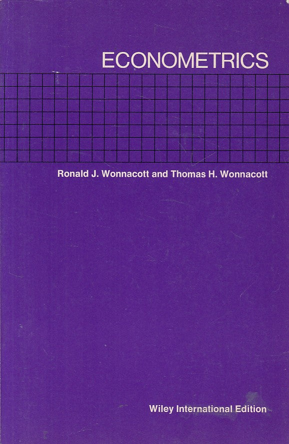 LZ- ECONOMETRICS ENGLISH - WONNACOTT - WILEY INTERNATIONAL --- 1970 - B - ZFS603