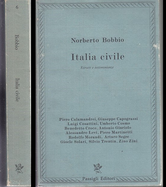 LS- ITALIA CIVILE - NORBERTO BOBBIO - PASSIGLI - FILO ROSSO -- 1986- B- XFS20