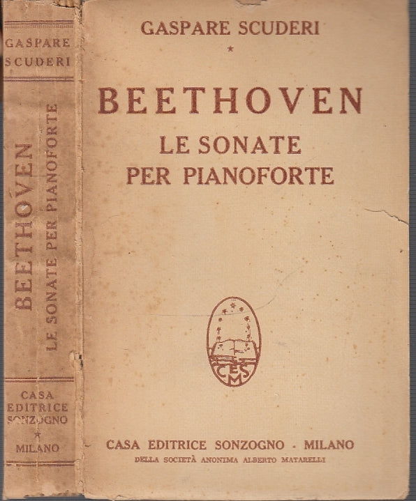 LS- BEETHOVEN SONATE PER PIANOFORTE- GASPARE SCUDERI- SONZOGNO--- 1951- B- XFS45