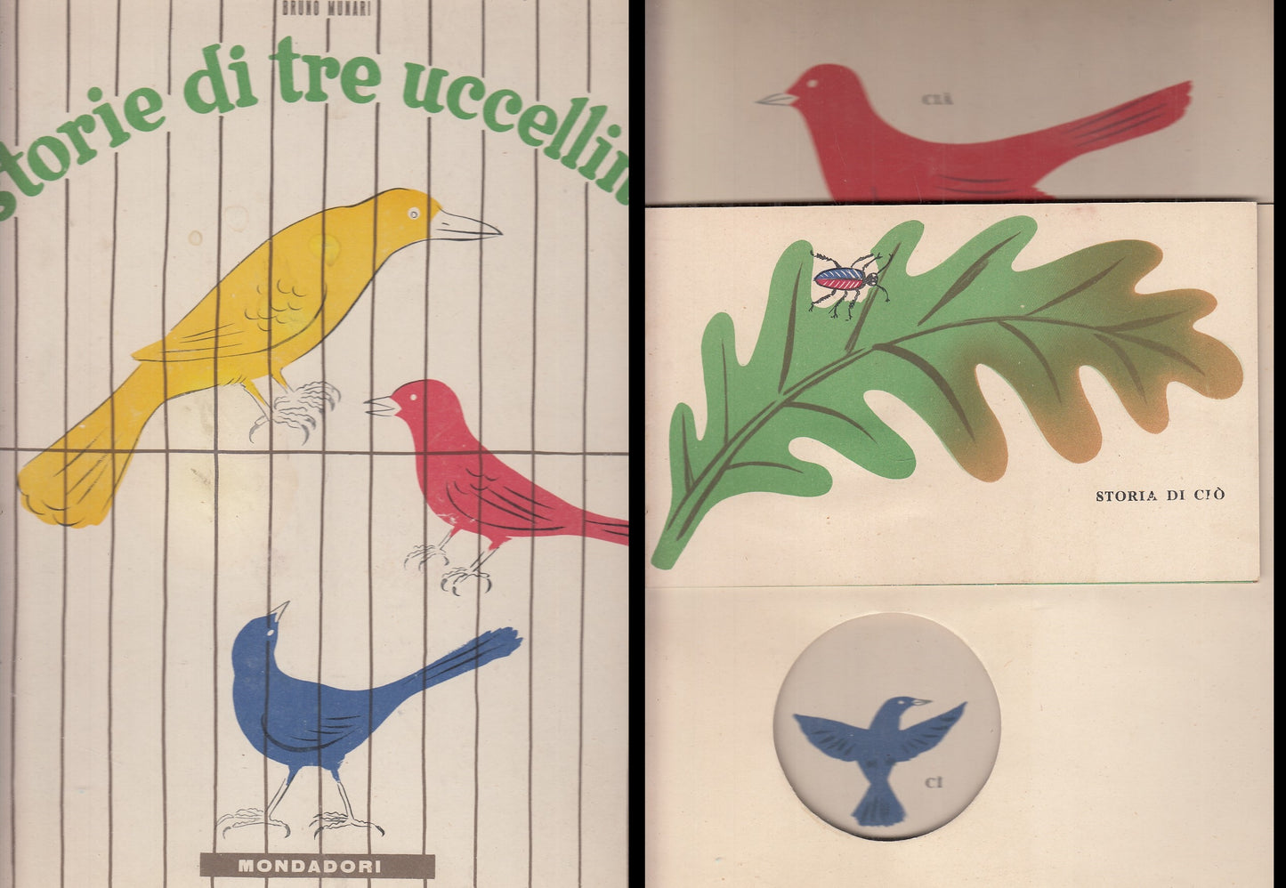 LB- STORIE DI TRE UCCELLINI -- MONDADORI - LIBRI DI MUNARI 5 --- 1945 - C- XFS59