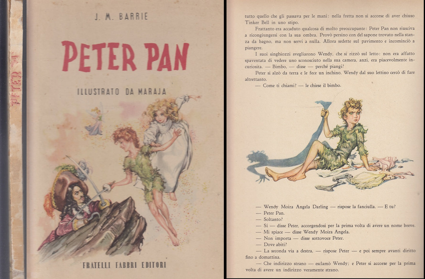 LB- PETER PAN ILLUSTRATO DA MARAJA - BARRIE - FABBRI --- 1955- C- XFS55