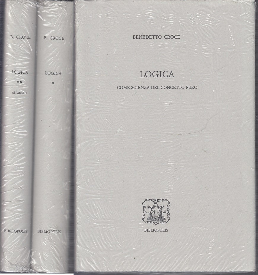 LS- LOGICA SCIENZA 2 VOLUMI - BENEDETTO CROCE - BIBLIOPOLIS --- 1996- CS- XFS38