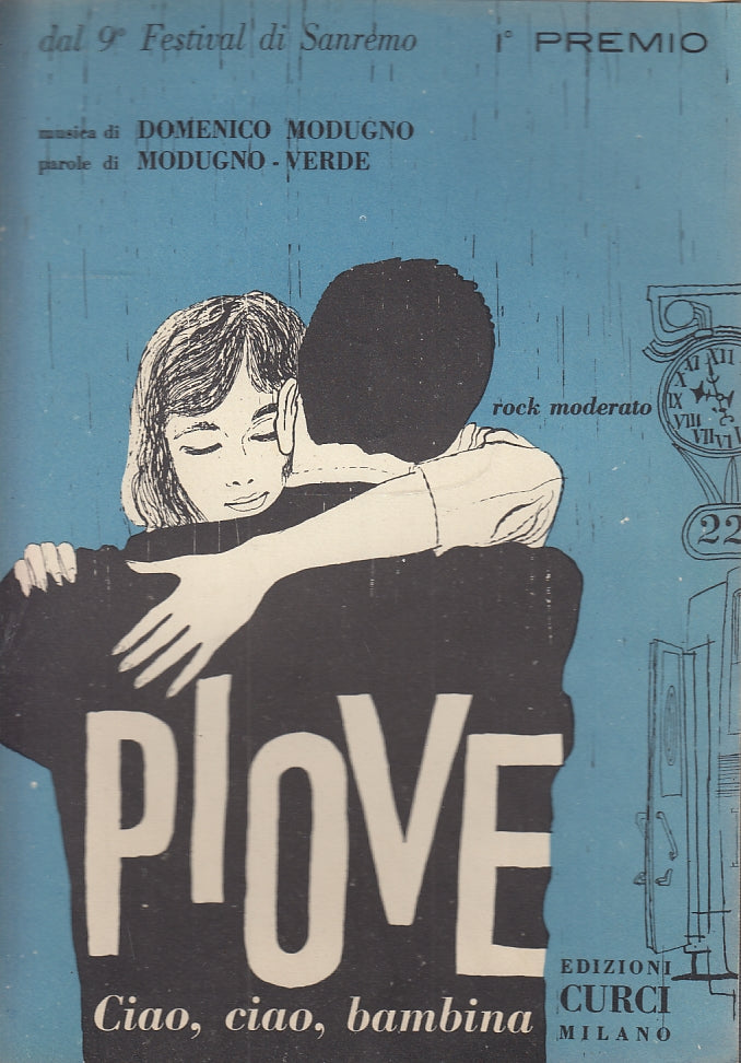 LT- SPARTITO MUSICALE PIOVE CIAO CIAO BAMBINA- MODUGNO- CURCI--- 1959- S- YFS150