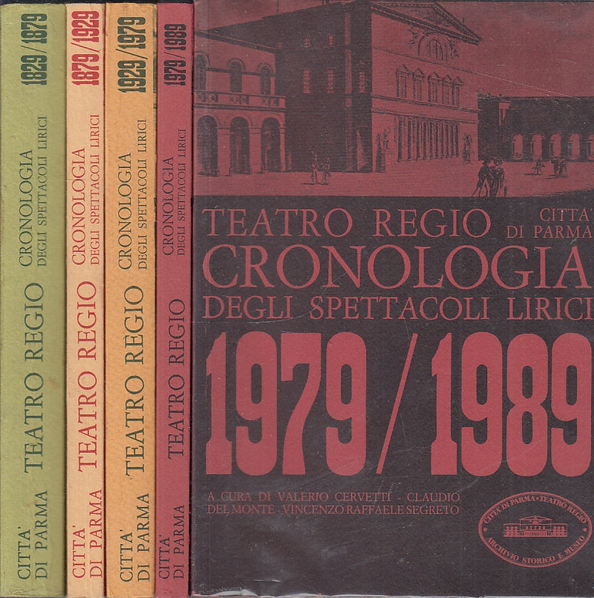 LS- TEATRO REGIO CRONOLOGIA SPETTACOLI LIRICI 4 VOLUMI -- STEP--- 1989- B- WPR