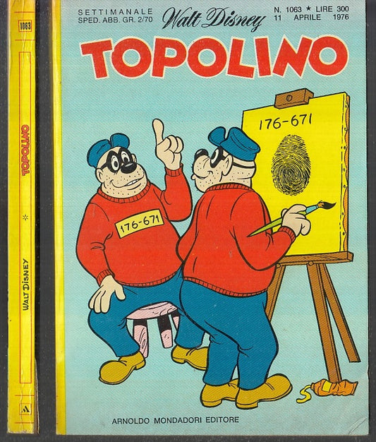 FD- TOPOLINO N.1063 CON BOLLINO PUNTI OTTIMO -- DISNEY MONDADORI - 1976 - B- RBX