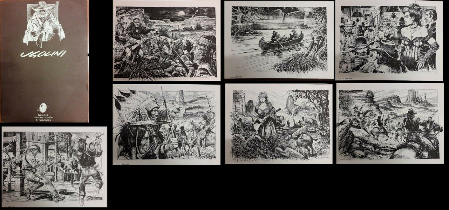 GF- PORTFOLIO UGOLINI CARPETTA CARTELLA 7 DISEGNI COPIA 188/400 LOBO KID - QKX