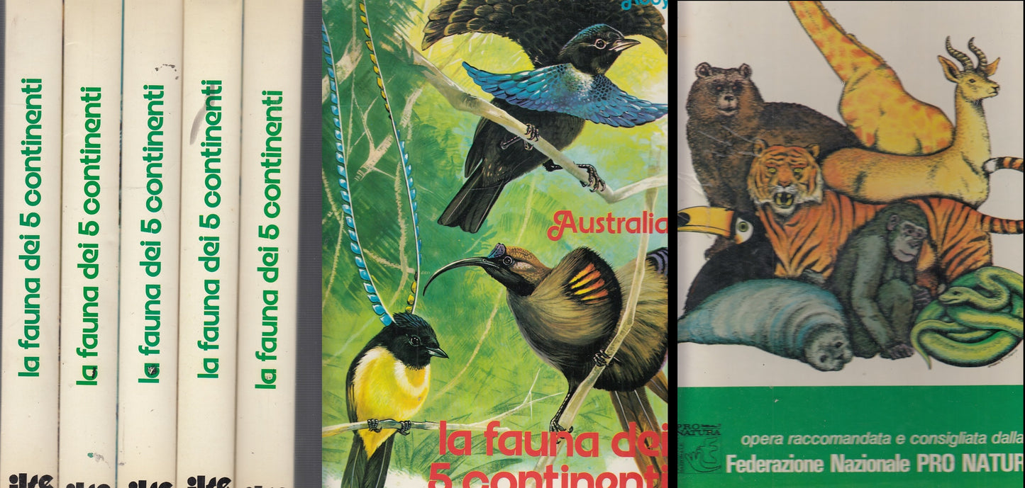 LZ- LA FAUNA DEI 5 CONTINENTI COFANETTO 5 VOLUMI -- ISLE--- 1969- CS- YFS999
