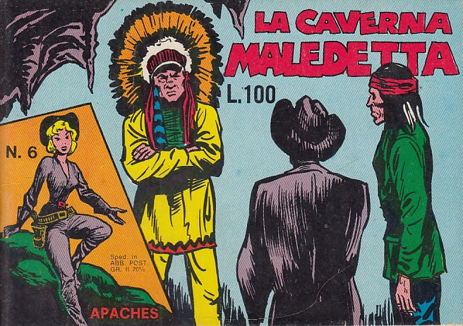 FZ- APACHES AVVENTURE INDIANE N.6 LA CAVERNA MALEDETTA -- EDIERRE - 1976- S- QRX