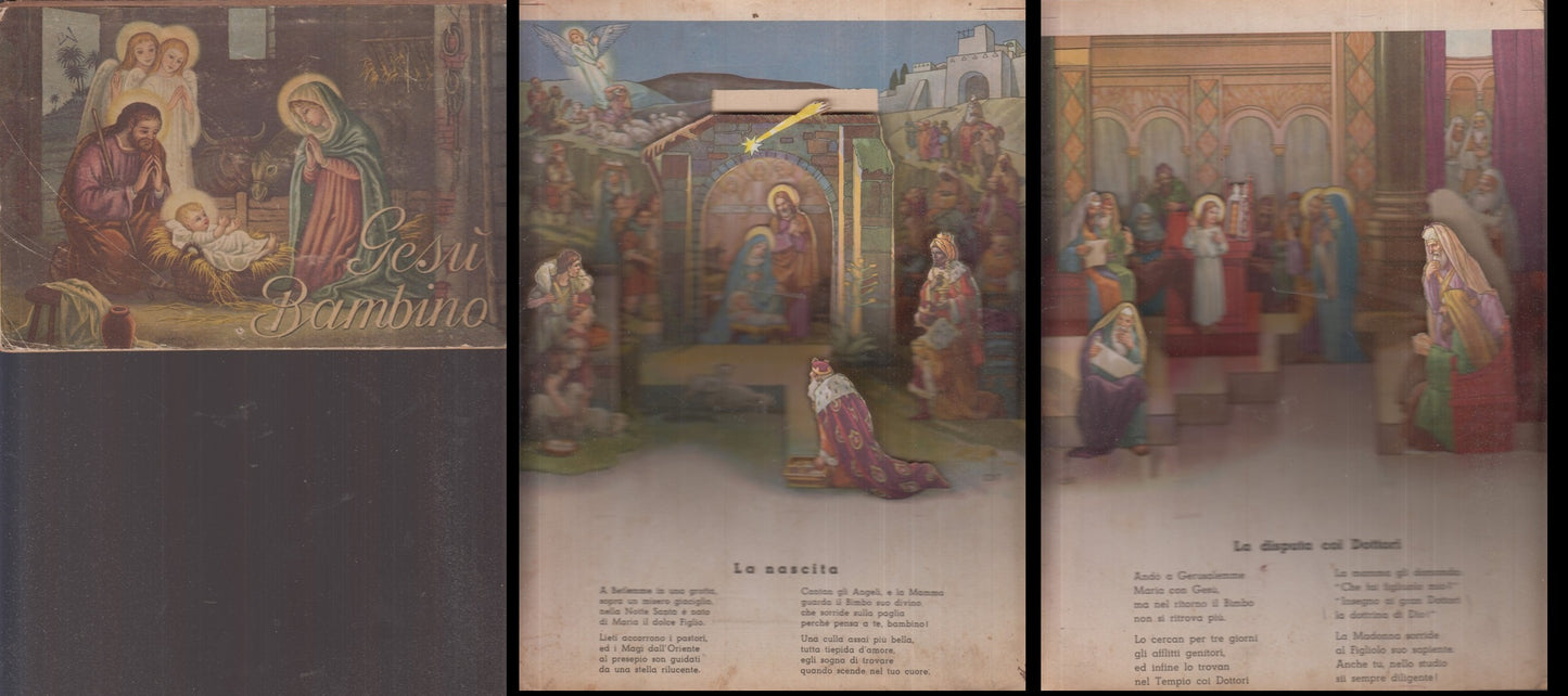 LB- GESU' BAMBINO POP-UP ALBUM LIBRO RILIEVO ----- 1940 - C - XFS60