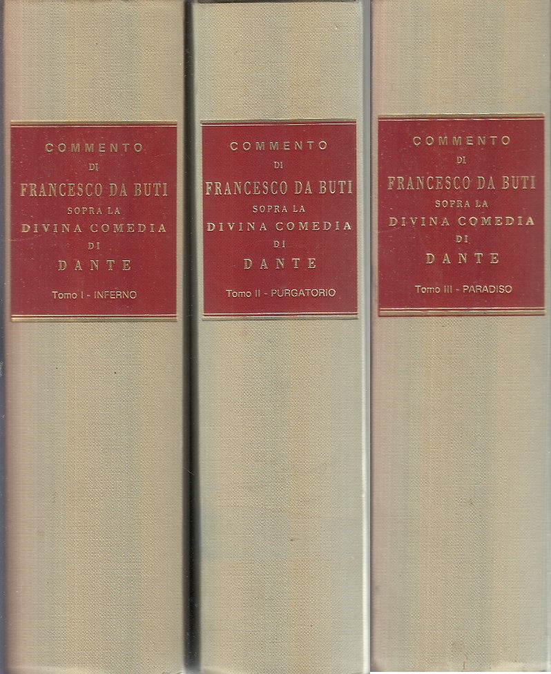 LN- LA DIVINA COMMEDIA 3 VOLUMI COMMENTO FRANCESCO DA BUTI ----- 1989 - C- XFS60