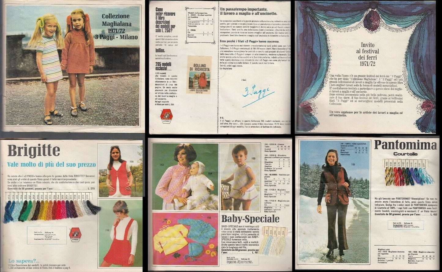 LR- CATALOGO COLLEZIONE MAGLIALANA 1971/72 3 PAGGI MILANO PUBBLICITA' - XFS32