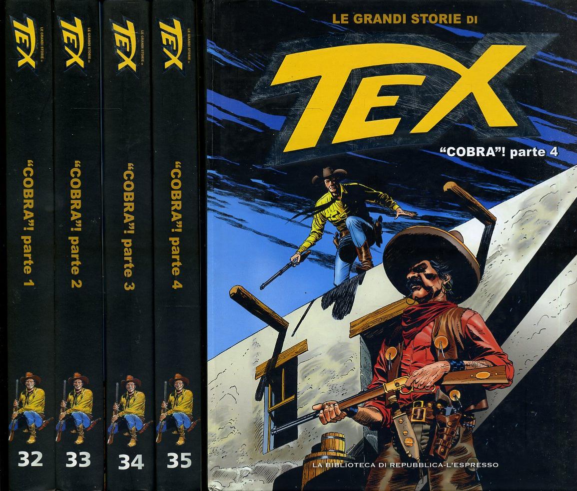 FV- LE GRANDI STORIE DI TEX 32/35 COBRA PARTE 1/4 -- BIBLIOTECA - 2016- C- RBX