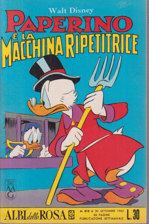 FD- ALBI DELLA ROSA N.412 PAPERINO -- DISNEY MONDADORI- 1962- S- RCX