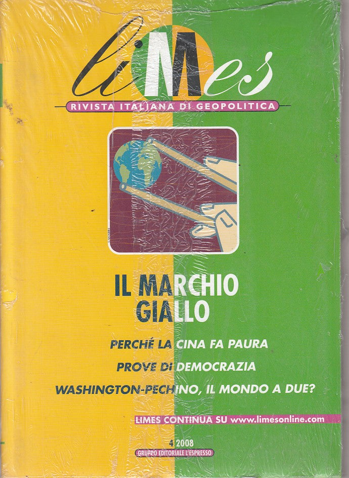 LS- LIMES GEOPOLITICA 4/2008 MARCHIO GIALLO -- L'ESPRESSO --- 2008 - B - ZFS50