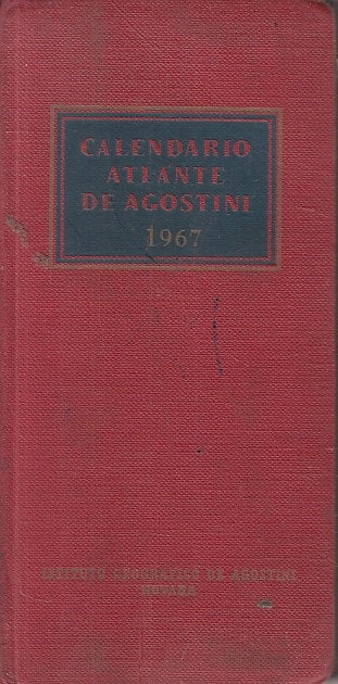 LV- CALENDARIO ATLANTE -- DE AGOSTINI --- 1967 - C - YFS187