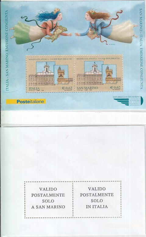 CV- FOGLIETTO FRANCOBOLLI ITALIA SAN MARINO EDIZIONE CONGIUNTA 2006- XFS65 RFX31