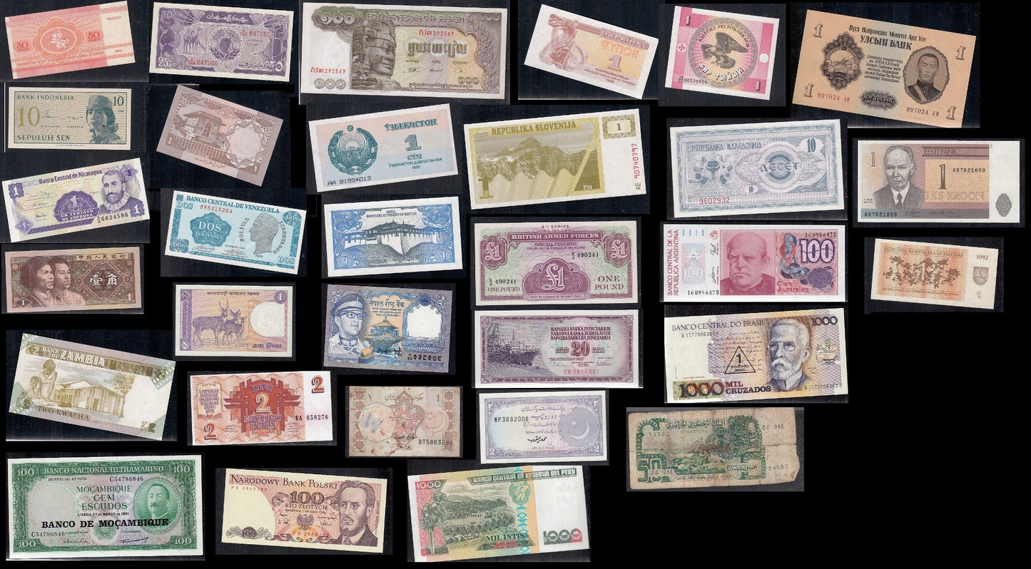 CB- LOTTO COLLEZIONE 85 BANCONOTE NAZIONI MISTE - XFS65 RFX37