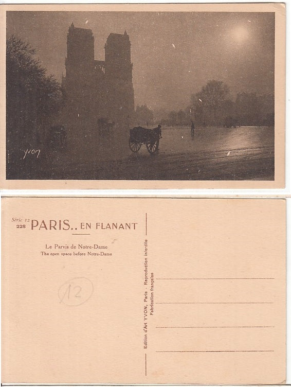 CC- CARTOLINA POSTCARD PARIS EN FLANANT LE PARVIS DE NOTRE-DAME 192- XFS65 RFX99