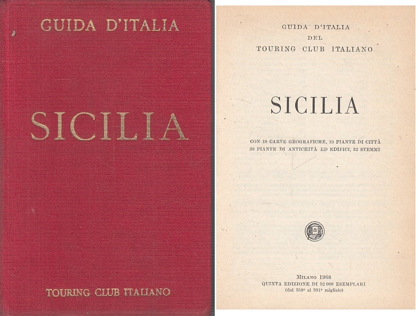 LV- GUIDA D'ITALIA SICILIA -- TCI TOURING CLUB ITALIANO --- 1968 - CS - ZFS19