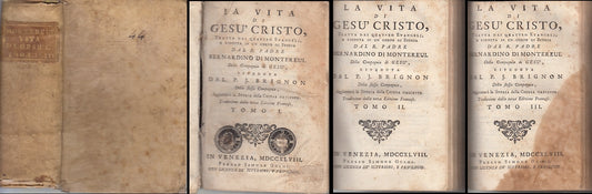 LH- VITA DI GESU' CRISTO I II III SETTECENTINA - DI MONTEREUL---- 1748- C- XFS67