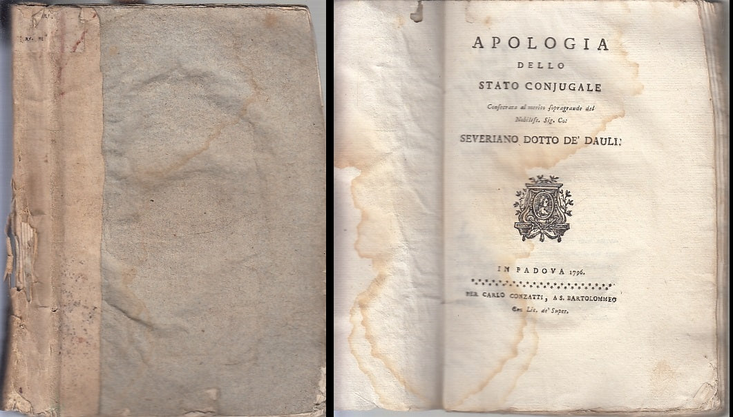LH- APOLOGIA STATO CONIUGALE SETTECENTINA - DOTTO DE' DAULI ---- 1796 - B- XFS67
