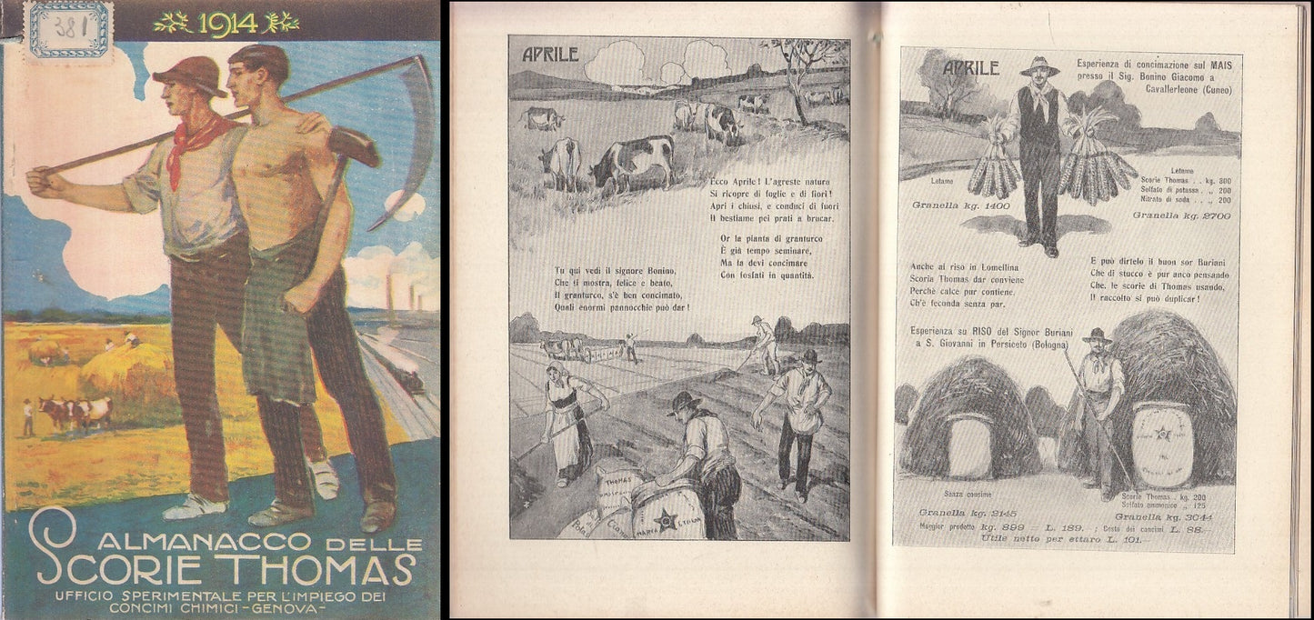 LH- ALMANACCO DELLE SCORIE THOMAS IMPIEGO CONCIMI CHIMICI ----- 1914 - B - XFS35