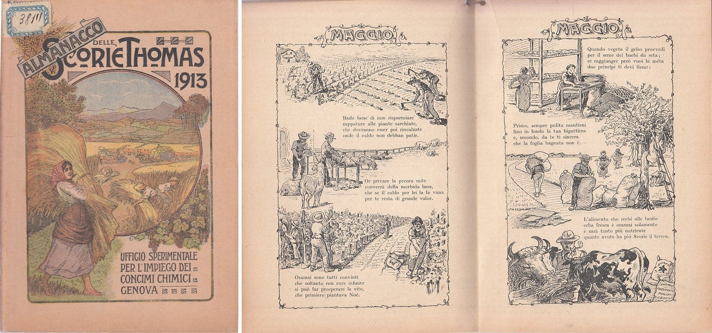 LH- ALMANACCO DELLE SCORIE THOMAS IMPIEGO CONCIMI CHIMICI ----- 1913 - S - XFS35