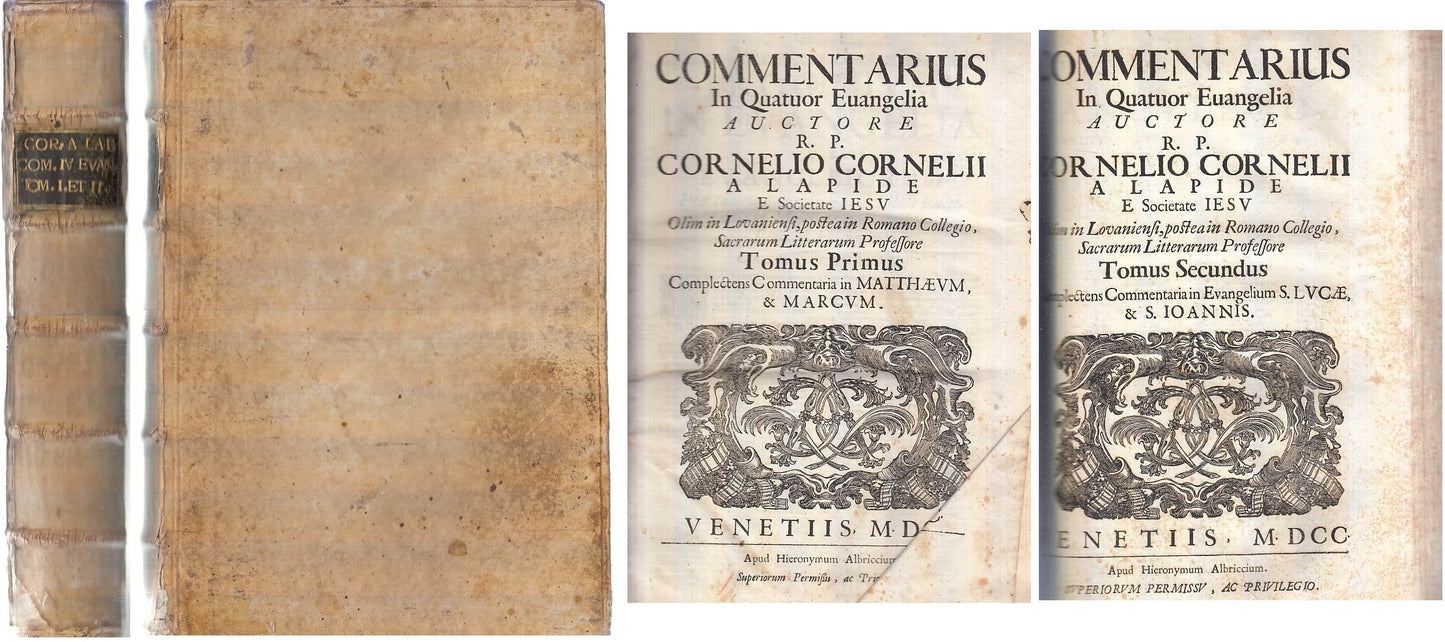 LH- COMMENTARIUS IN QUATUOR EVANGELIA SETTECENTINA- CORNELII ---- 1700- C- XFS72