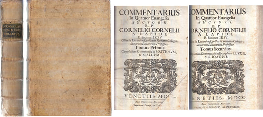 LH- COMMENTARIUS IN QUATUOR EVANGELIA SETTECENTINA- CORNELII ---- 1700- C- XFS72